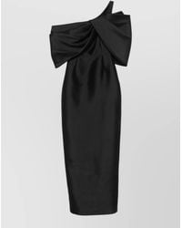 Solace London - Davina Maxi Dress Asymmetric Neckline Bow - Lyst