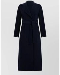 Max Mara - Virgin Wool Belted Long Coat - Lyst