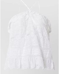 Isabel Marant - Tiered Lace Halter Dress Ruffle Trim - Lyst
