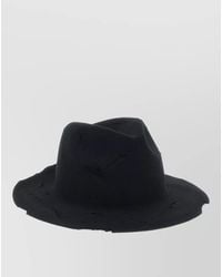 Yohji Yamamoto - Distressed Hat Featuring Wide Brim - Lyst