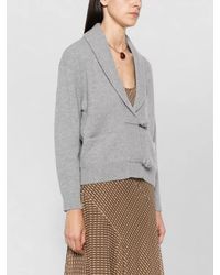 forte_forte - Cashmere Wool Ribbed Knit Shawl Collar Cardigan - Lyst
