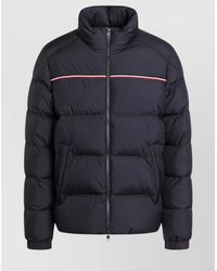 Moncler - High Collar Zip Jacket With Quilted Design - Lyst