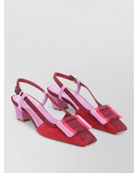 Roger Vivier - Bv Stripes Sling Back Block Heel Sandals - Lyst