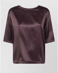 Brunello Cucinelli - Silk Short-Sleeve Blouse - Lyst