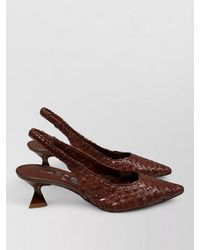 LA ROSE - Carol Pointed Toe Slingback Woven Heel - Lyst