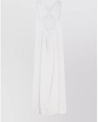 Aspesi - Vissuto Linen Dress Cutout Back Tie - Lyst