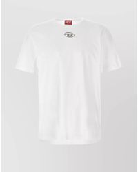 DIESEL - Organic Cotton Ribbed Crew Neck Short Sleeve T-Shirt - Lyst