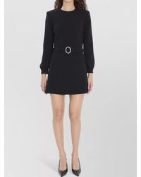 Saint Laurent - Crystal-Embellished Belt Mini Dress - Lyst