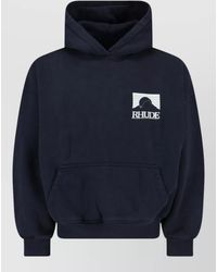 Rhude - Hooded Sweatshirt Kangaroo Pocket Ribbed Cuffs Hem - Lyst