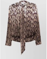 Stella McCartney - Satin Top With Snake Print And Knot - Lyst