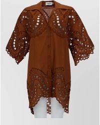 Charo Ruiz - Tao Dress Eyelet Detailing Scalloped Edges - Lyst