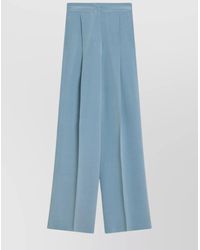 Max Mara - Silk High Waist Trousers With Pleated Design - Lyst