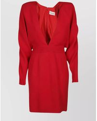 Alexandre Vauthier - Plunging V-Neck Long-Sleeve Mini Dress - Lyst