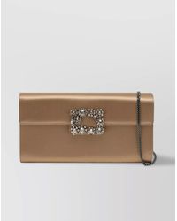Roger Vivier - Satin Clutch Bag Buckle Embellished - Lyst