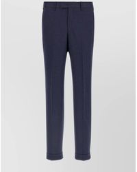 PT Torino - Wool Trousers With Back Pocket And Cuffed Hem - Lyst