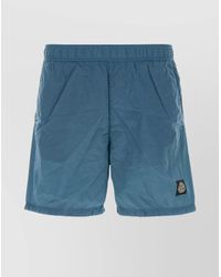 Stone Island - Nylon Swimming Shorts With Back Pocket And Elastic Waistband - Lyst