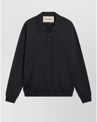 Valentino - Collared Knit Sweater Ribbed Cuffs Hem - Lyst
