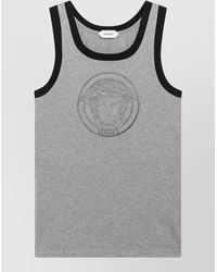 Versace - Contrast Trim Regular Fit Sleeveless Top - Lyst