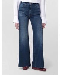 Mother - Denim Flared Wide-Leg Trousers - Lyst