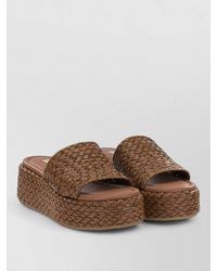 Casadei - Platform Sandals Open Toe Woven Texture - Lyst