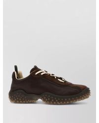 Miu Miu - Leather And Fabric Low-Top Sneakers - Lyst