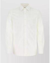Prada - Cotton Poplin Shirt With Rounded Cuffs - Lyst