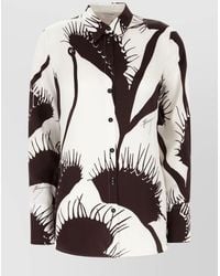 Ferragamo - Silk Printed Satin Blouse - Lyst