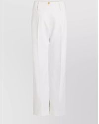 Patou - High-Rise Wide-Leg Cotton Trousers - Lyst