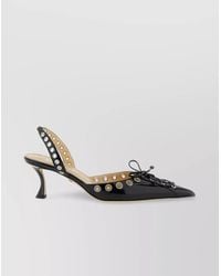 Mach & Mach - Leather Crystal-Embellished Slingback Pumps - Lyst