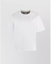 Bottega Veneta - Ribbed Cotton Crew Neck T-Shirt - Lyst