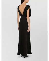 Jil Sander - Backless Draped Floor Length Sleeveless Dress - Lyst