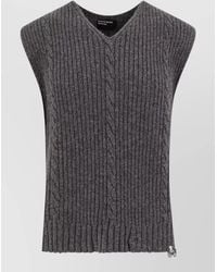 Enfants Riches Deprimes - Cashmere Cable-Knit V-Neck Destroyed-Effect Jumper - Lyst
