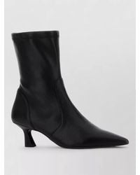 Stuart Weitzman - Vinnie Leather Ankle Boots Pointed Toe Kitten - Lyst