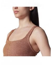 Hunza G - Scoop Neck Textured Wide Strap Swimsuit - Lyst