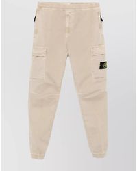 Stone Island - Tapered Fit Cotton Cargo Pants With Elasticated Waistband - Lyst