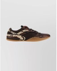 Miu Miu - Python-Print Leather Low-Top Sneakers - Lyst