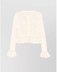 Chloé - Silk Cropped Ruffled Cardigan - Lyst