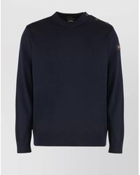 Paul & Shark - Wool Crew-Neck Sweater With Ribbed Edges - Lyst