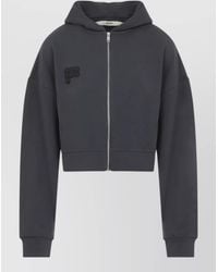 PANGAIA - Cotton Cropped Zip Up Oversized Hoodie - Lyst