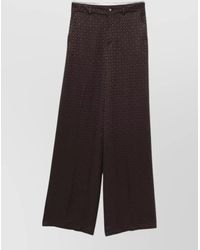 Gucci - Silk Geometric-Print Wide-Leg Trousers - Lyst