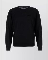 Prada - Wool Crew Neck Sweater With Ribbed Cuffs - Lyst