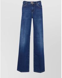 Liu Jo - High Waist Wide Leg Trousers With Belt - Lyst