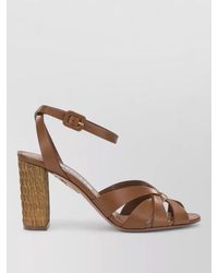 Aquazzura - Leather Copacabana 85Mm Heeled Sandals - Lyst