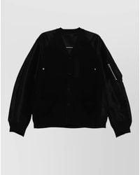 Sacai - Nylon Twill Knit Cardigan Jacket Zip Detail - Lyst