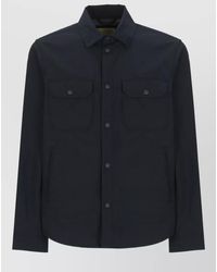 Woolrich - Cotton Overshirt Jacket Front Pockets Collar - Lyst