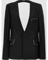 Victoria Beckham - Shrunken Collarless Open-Back Blazer - Lyst