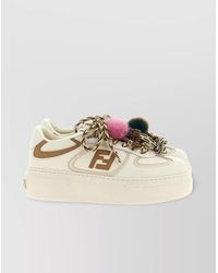 Fendi - Calf Leather Platform Low-Top Sneakers - Lyst