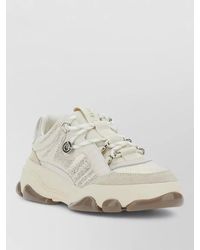 Pinko - Leather Panelled Chunky Low-Top Sneakers - Lyst