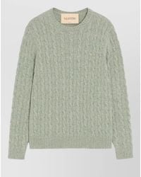 Valentino - Cable Knit Top Ribbed Cuffs Hem - Lyst
