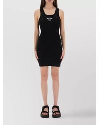 Moschino - Ribbed Scoop Neck Sleeveless Dress - Lyst